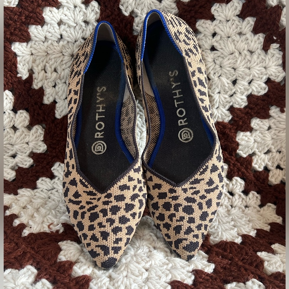 Leopard Pointy Toe Rothys Flats